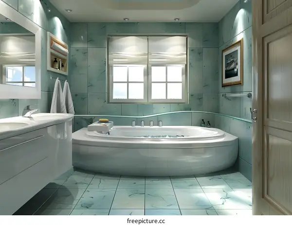 Modern Bathroom Design with a Stylish Bathtub