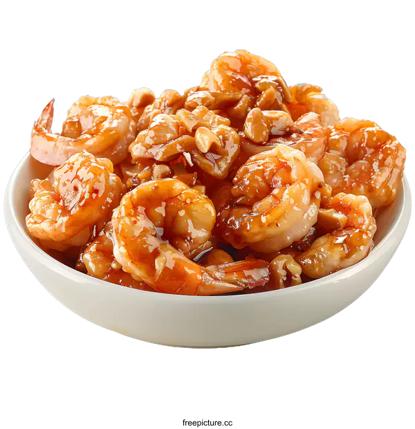 [Transparent Background PNG]Honey Garlic Shrimp