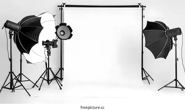 Studio Photography Setup with White Background