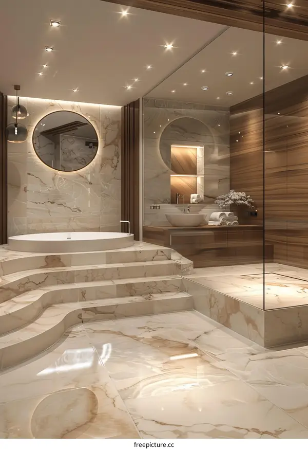 Luxury Modern Bathroom Design with Marble