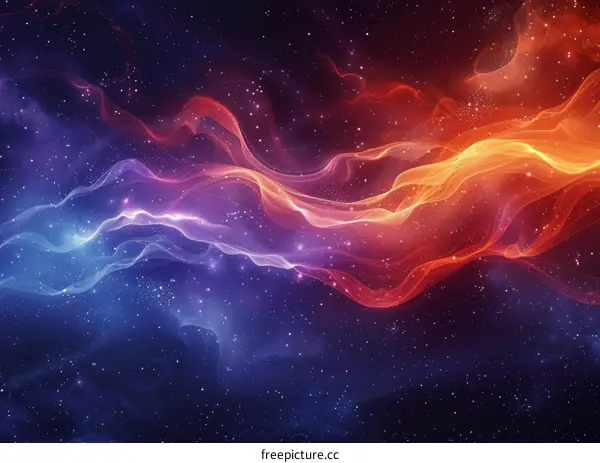 Nebula of Vivid Colors in Space