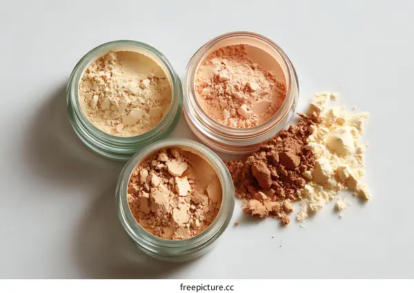Different Shades of Loose Powder Makeup