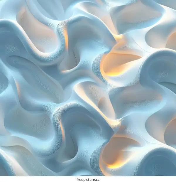 Blue and white abstract organic 3D render