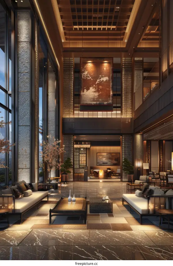 Modern Chinese Style Luxury Lobby Interior Design