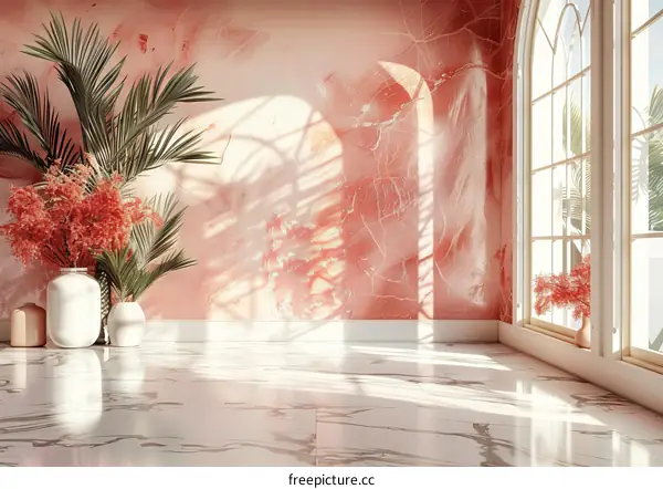 Stylish Interior Design with Coral Tones