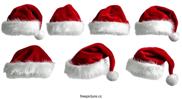[Transparent Background PNG]Collection of Christmas Santa Hats