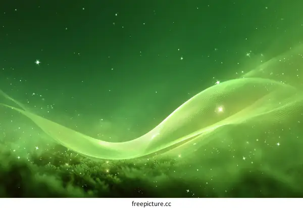 Abstract Green Background with Light Effects