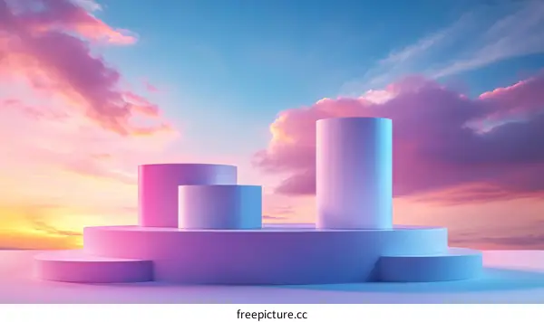 Pastel Sunset Product Display Podium