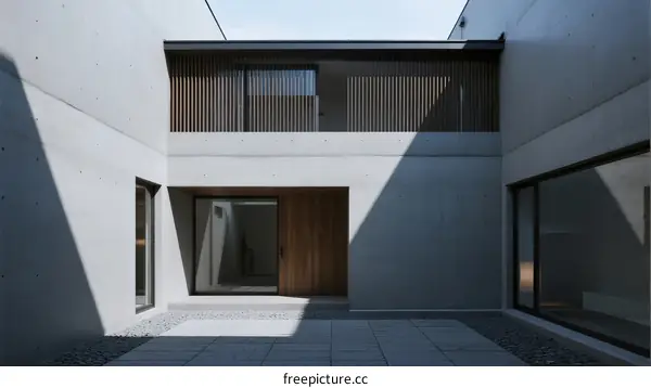 Concrete House with Courtyard and Modern Architecture Design