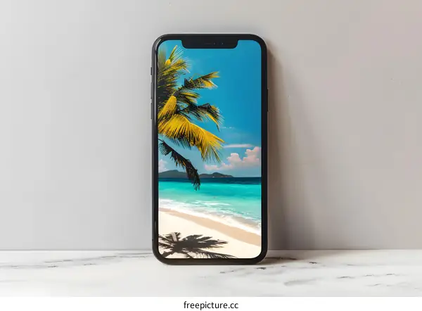 Palm Tree Beach Phone Screen Background