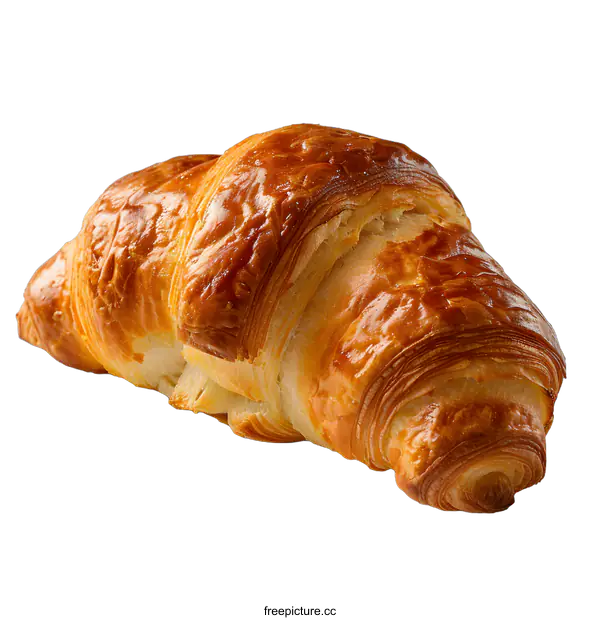 [Transparent Background PNG]Freshly Baked Croissant on White Background