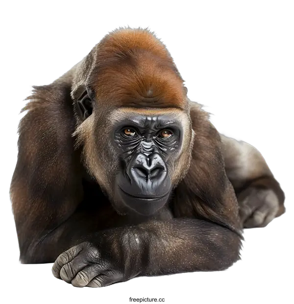 [Transparent Background PNG]Western Lowland Gorilla Portrait