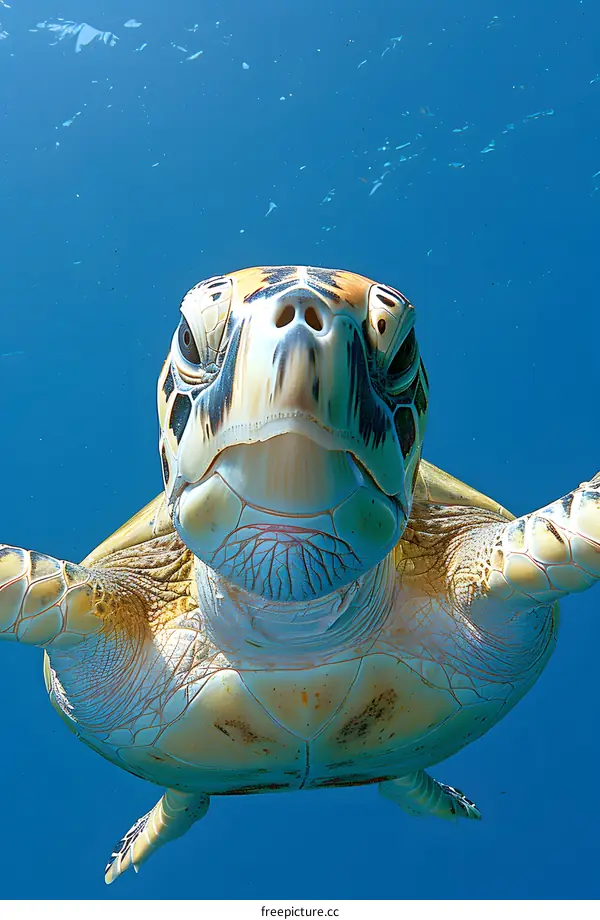 Sea Turtle Swimming in the Ocean