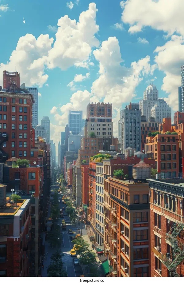 Manhattan Skyline with Residential and Commercial Buildings