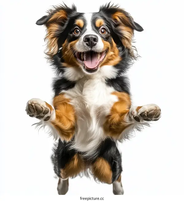 Happy Dog Jumping in the Air
