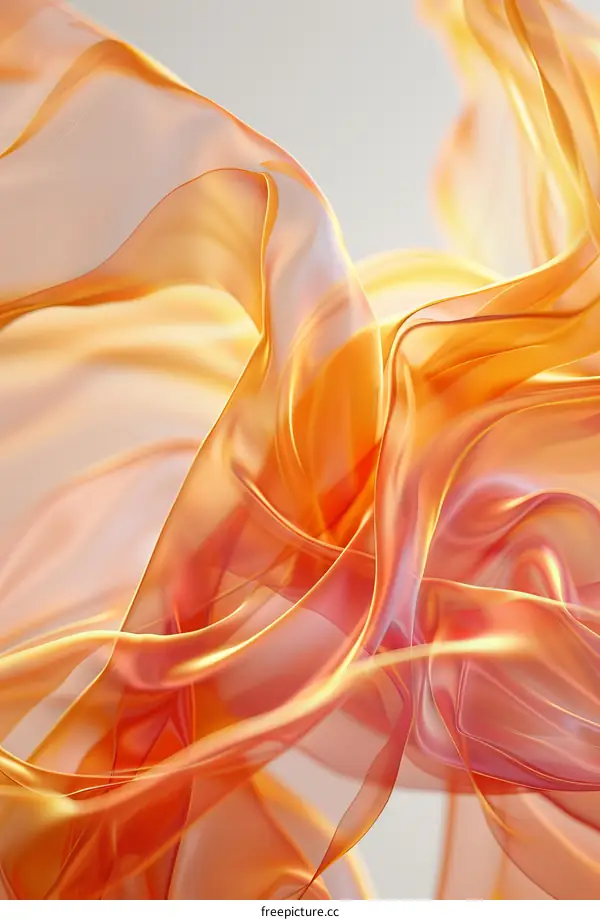 Abstract orange silk flowing