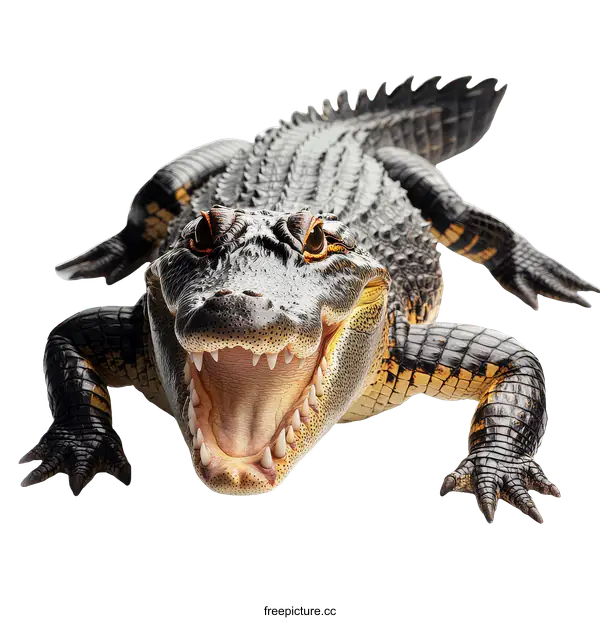 [Transparent Background PNG]Close-up Portrait of an American Alligator