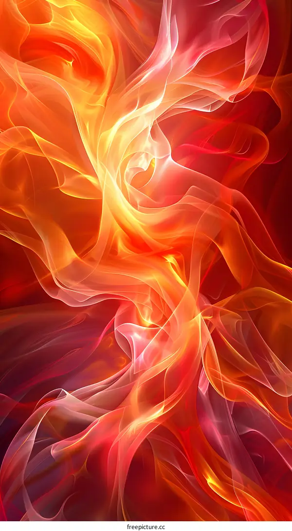 Abstract Red and Orange Swirls Background