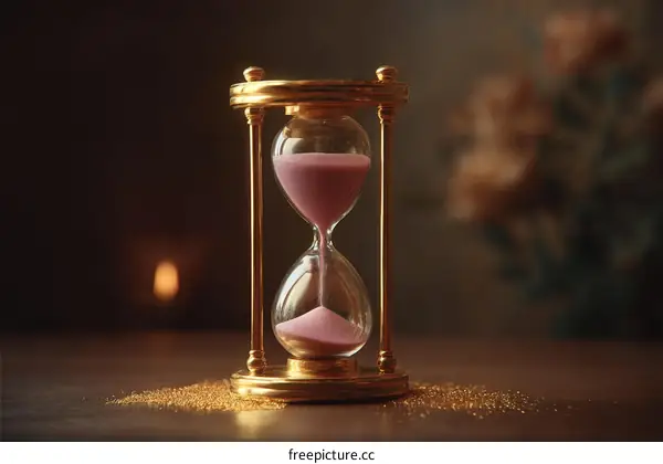Golden Hourglass Timepiece