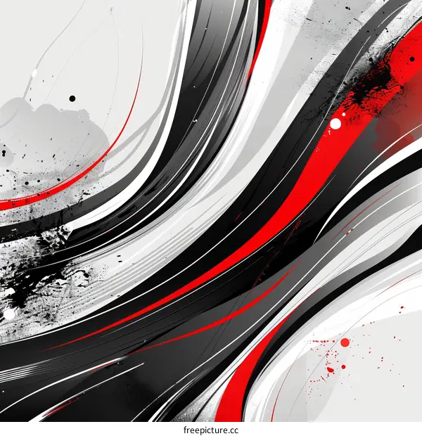 Black red and white modern art painting