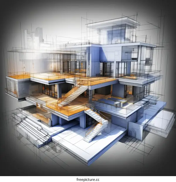 Modern house exterior and interior design