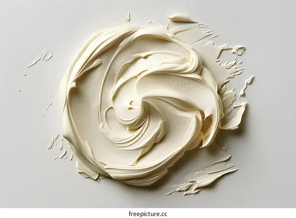Swirling Cream on White Background