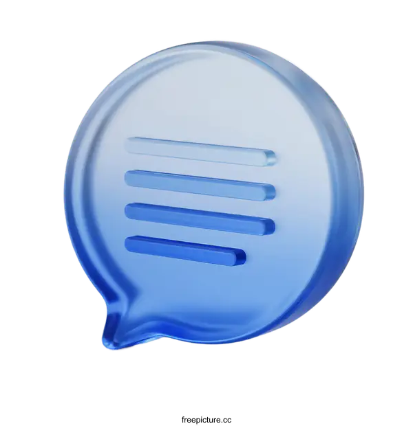 [Transparent Background PNG]Blue Transparent Speech Bubble with Message Indicators
