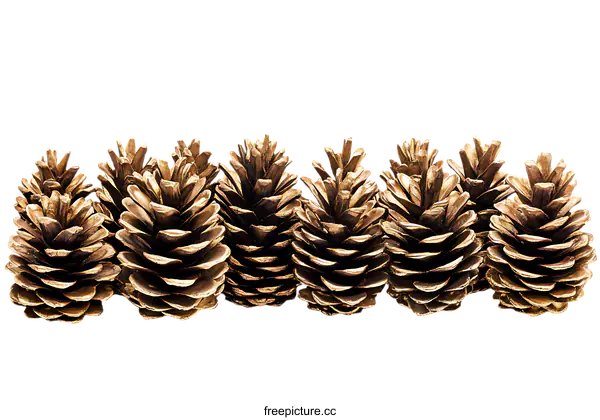 [Transparent Background PNG]Golden Pine Cones Decorated for Holiday Season