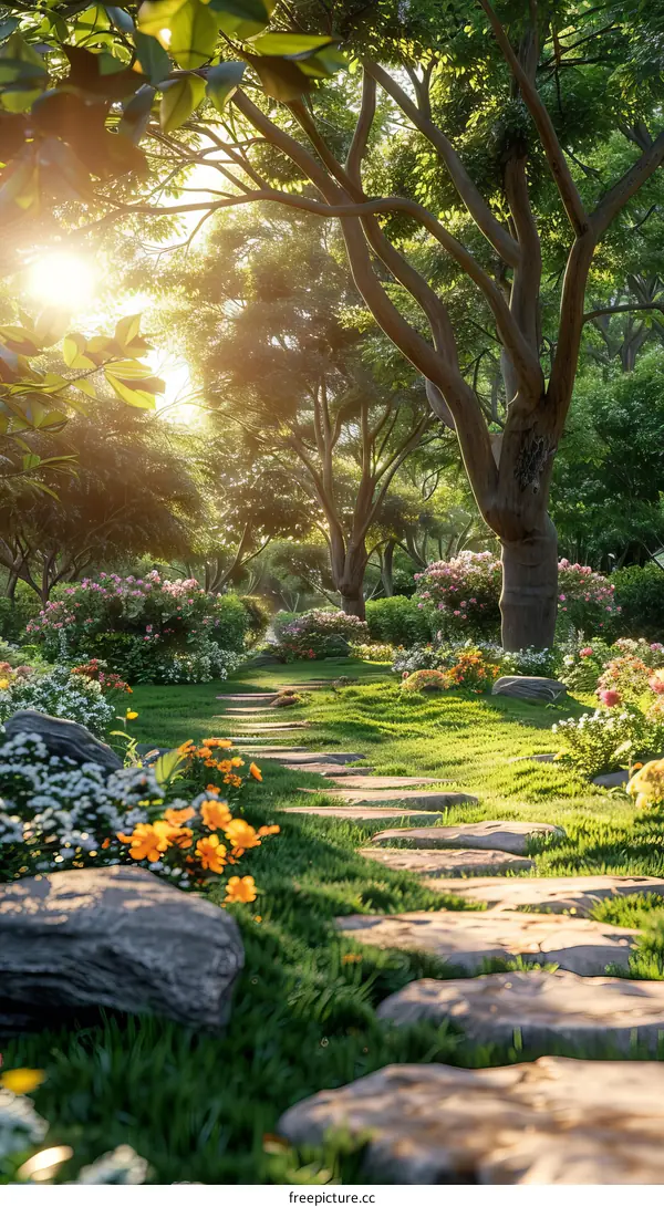 Sunlit Forest Path: A Tranquil Escape