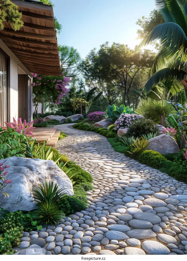 Cobblestone Garden Path