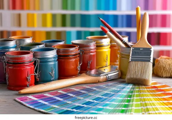 Paint Supplies and Color Palette
