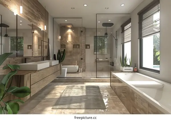 Modern Bathroom Interior Design Illustration
