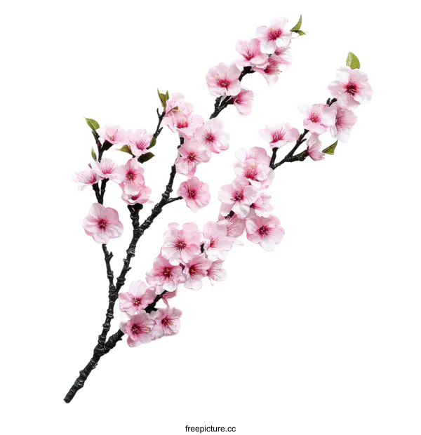 [Transparent Background PNG]Beautiful Pink Cherry Blossom Branch