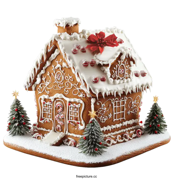 [Transparent Background PNG]Delicious Gingerbread House Decoration for Christmas