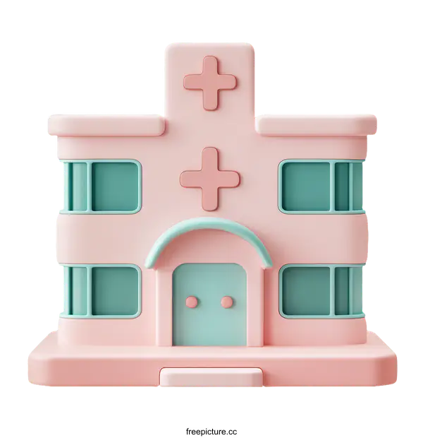 [Transparent Background PNG]Cute Cartoon Hospital Building Illustration