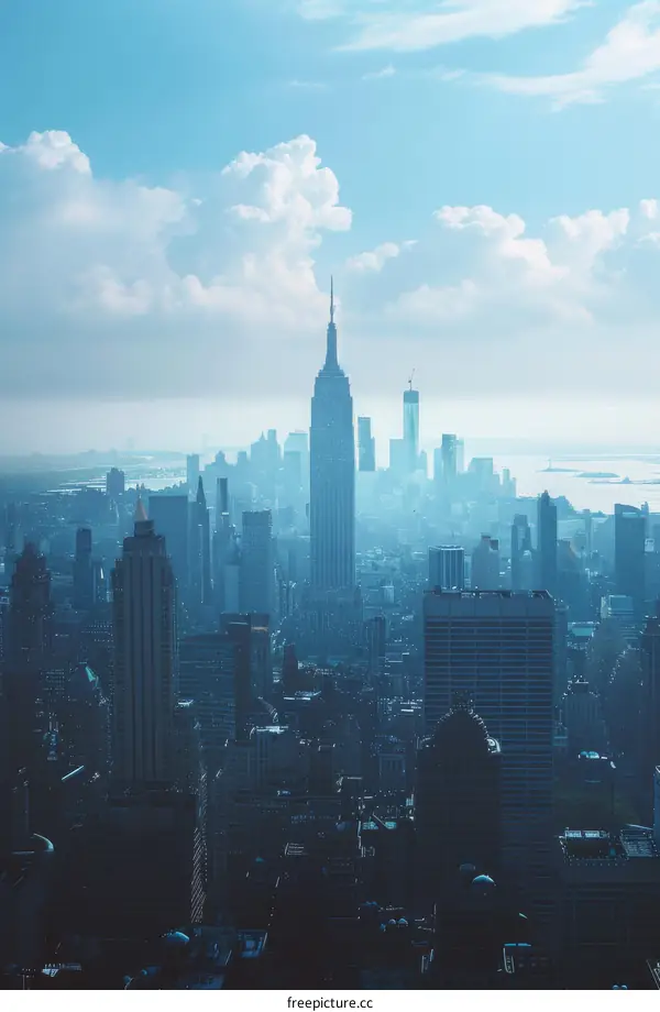 Iconic Empire State Building in New York City Skyline
