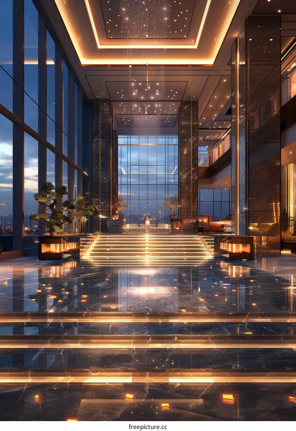 Luxury Hotel Lobby with Stunning Architecture
