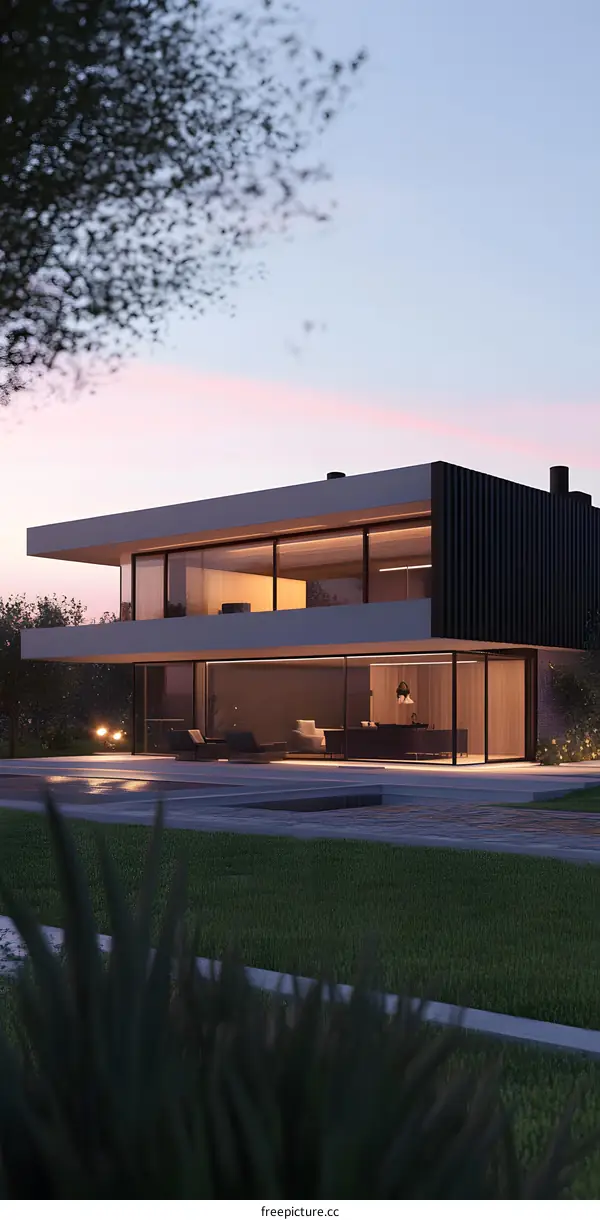 Modern House Design with Large Windows and Minimalist Exterior