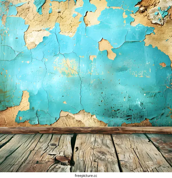 Old Wall with Weathered Wood Floor