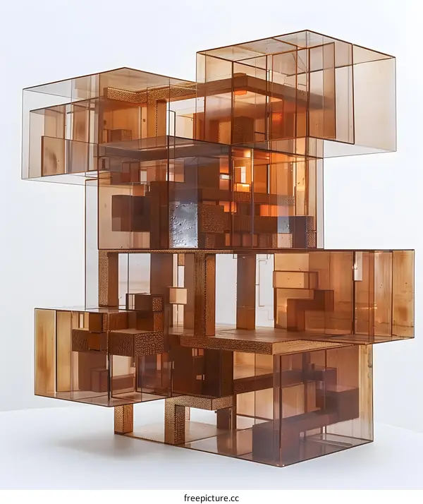 Abstract Glass House Model  Architectural Design Contemporary Art