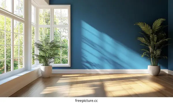 Modern Interior Design with Sunlight and Plants