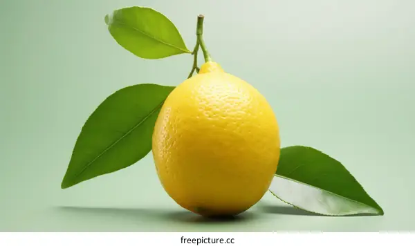 A lemon against a pale green background