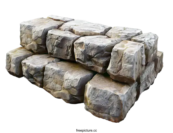 [Transparent Background PNG]A pile of rough-cut stones