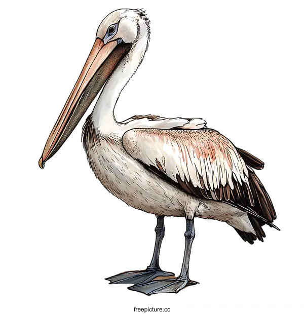 [Transparent Background PNG]Detailed Illustration of a Pelican
