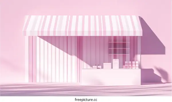 Pink Striped Kiosk Minimalist Design