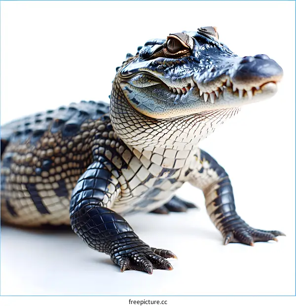 A close up of a crocodile