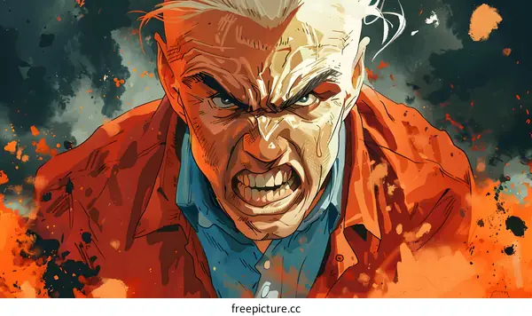 Portrait of an angry man