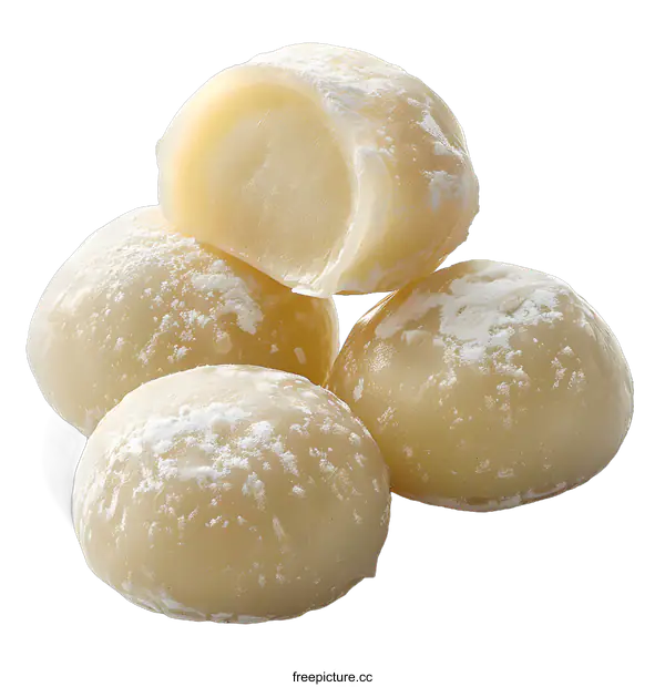 [Transparent Background PNG]Heap of mochi balls on white background