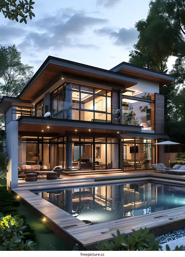 Modern house with swimming pool