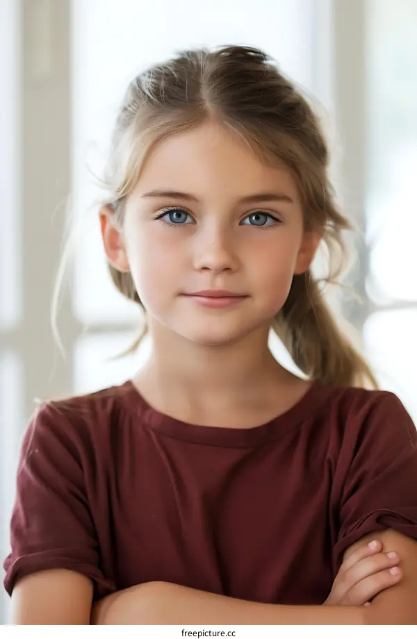 Young girl with arms crossed